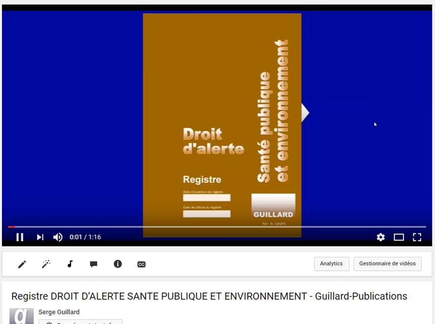 Registre Des Alertes Santé Publique Et Environnement - Conforme Législation 2025 - Format A4 60 Pages
