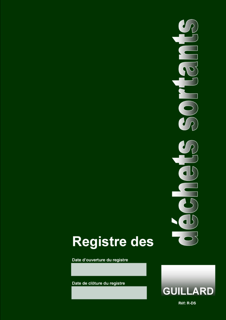  - Registre des DECHETS DANGEREUX - Edition GUILLARD -  R.DS
