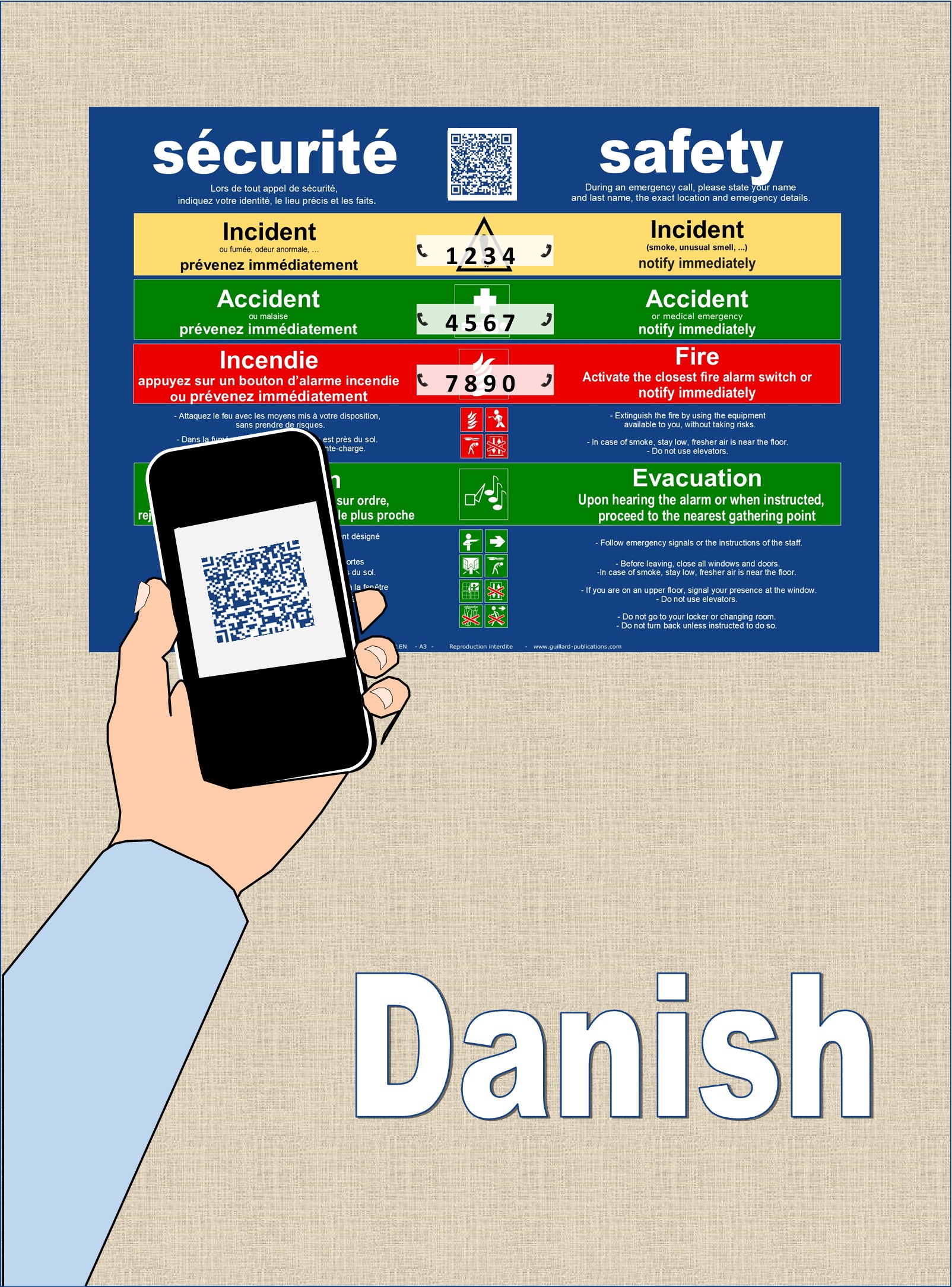 	SECURITE - SAFETY . QR code + IA + DANOIS   traduction