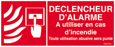 Panneau DECLENCHEUR MANUEL D'ALARME  INCENDIE - Bouton d'alarme  - DMB
