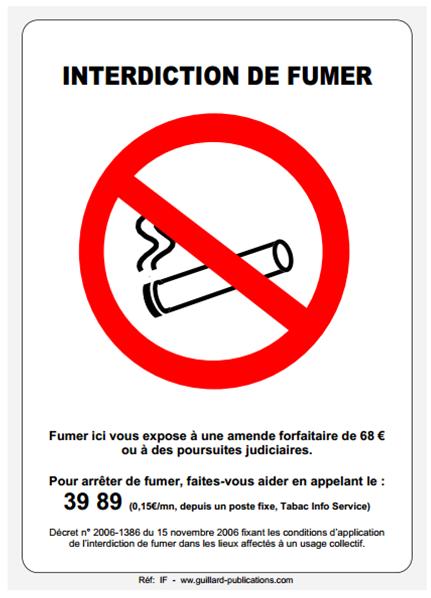 Signal d'interdiction de FUMER avec face avant autocollante (vitrophanie)  IF-VITRO