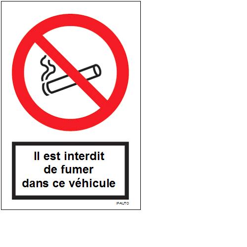 Signal d'interdiction de FUMER dans ce vehicule