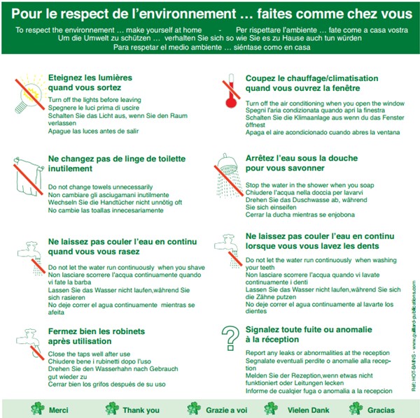 .. HOTEL - RESPECT DE L'ENVIRONNEMENT - Les gestes elementaires en hotel .  HOT.BAINS.PVC