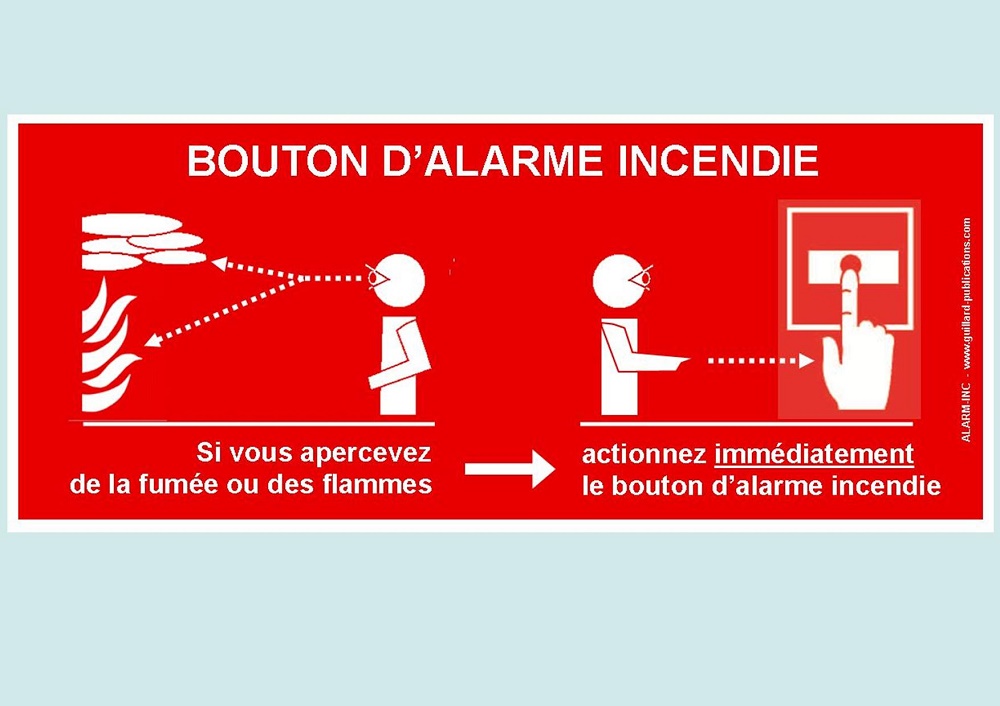 Panneau de consignes BOUTON D'ALARME INCENDIE - ALARM.INC