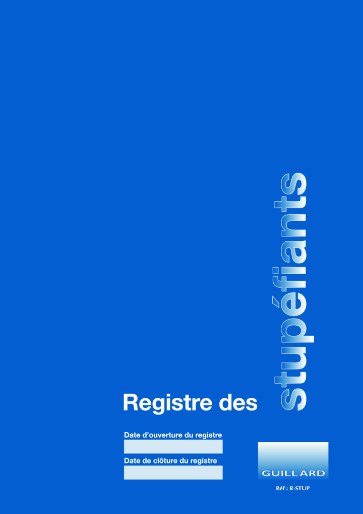 PHARMACIE Registre comptable des STUPEFIANTS - Edition GUILLARD  - R.STUP 