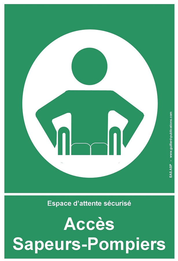 Signal ACCES SAPEURS POMPIERS pour espace d'attente securise pour HANDICAPES PMR - EAS.ASP