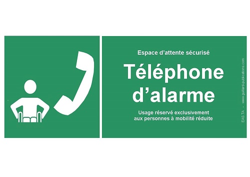 Signal TELEPHONE D'ALARME HANDICAPES pour Espace d'Attente Securise pour PMR. EAS-TA