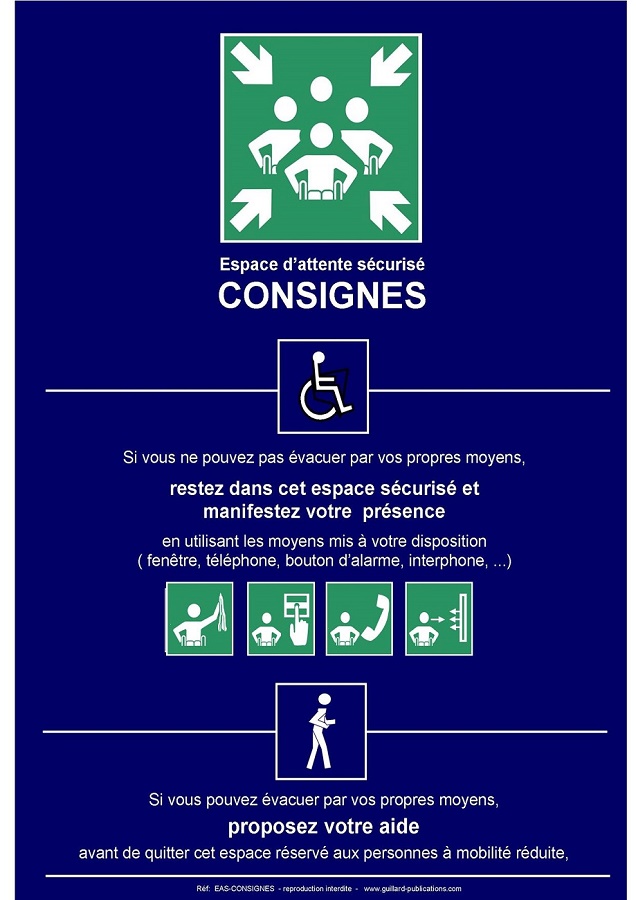 Panneau de consignes pour ESPACE D'ATTENTE SECURISE