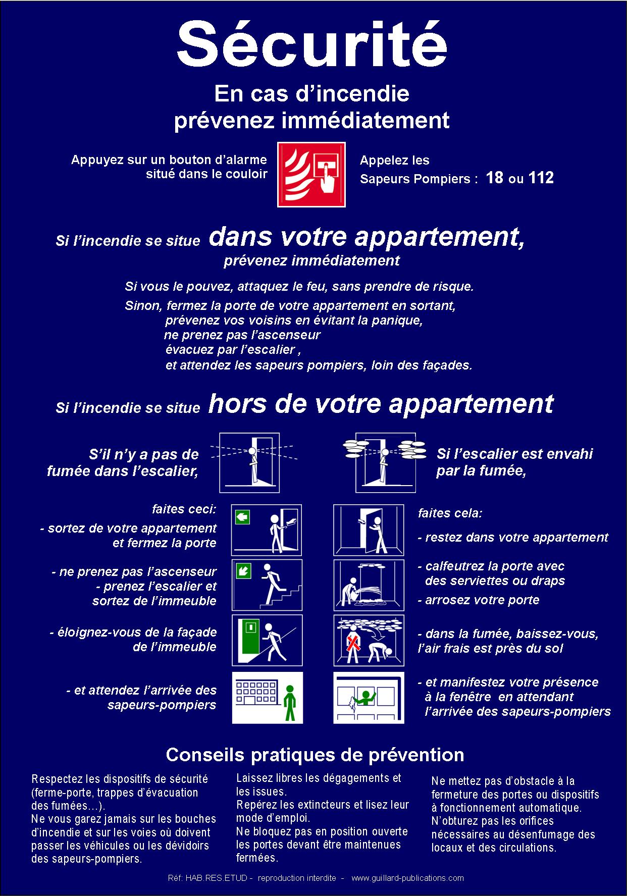 RESIDENCE POUR ETUDIANTS - CONSIGNES DE SECURITE INCENDIE