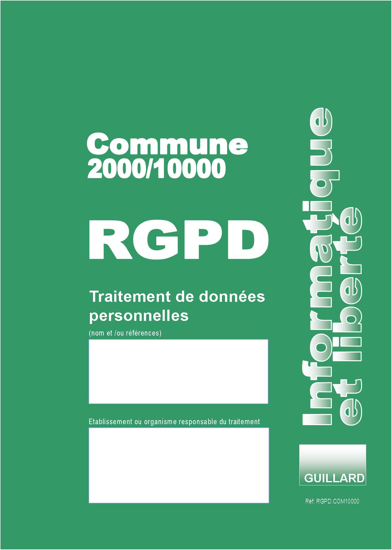 Registre RGPD pour COMMUNE DE 2000 à 10000 habitants :  TRAITEMENT DES DONNEES PERSONNELLES - RGPD.COM10000