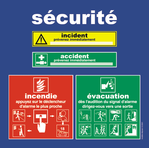 ERP et ERT - Panneau de consignes securite incendie evacuation pour PARKING: PALIER D'ESCALIER  et ESPACE DE STATIONNEMENT - PARK