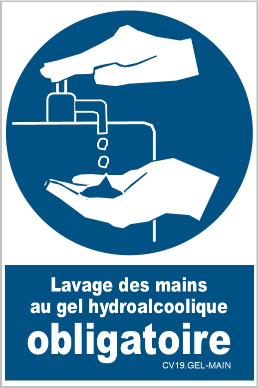 COVID19 - Signal LAVAGE DES MAINS au GEL HYDROALCOOLIQUE 