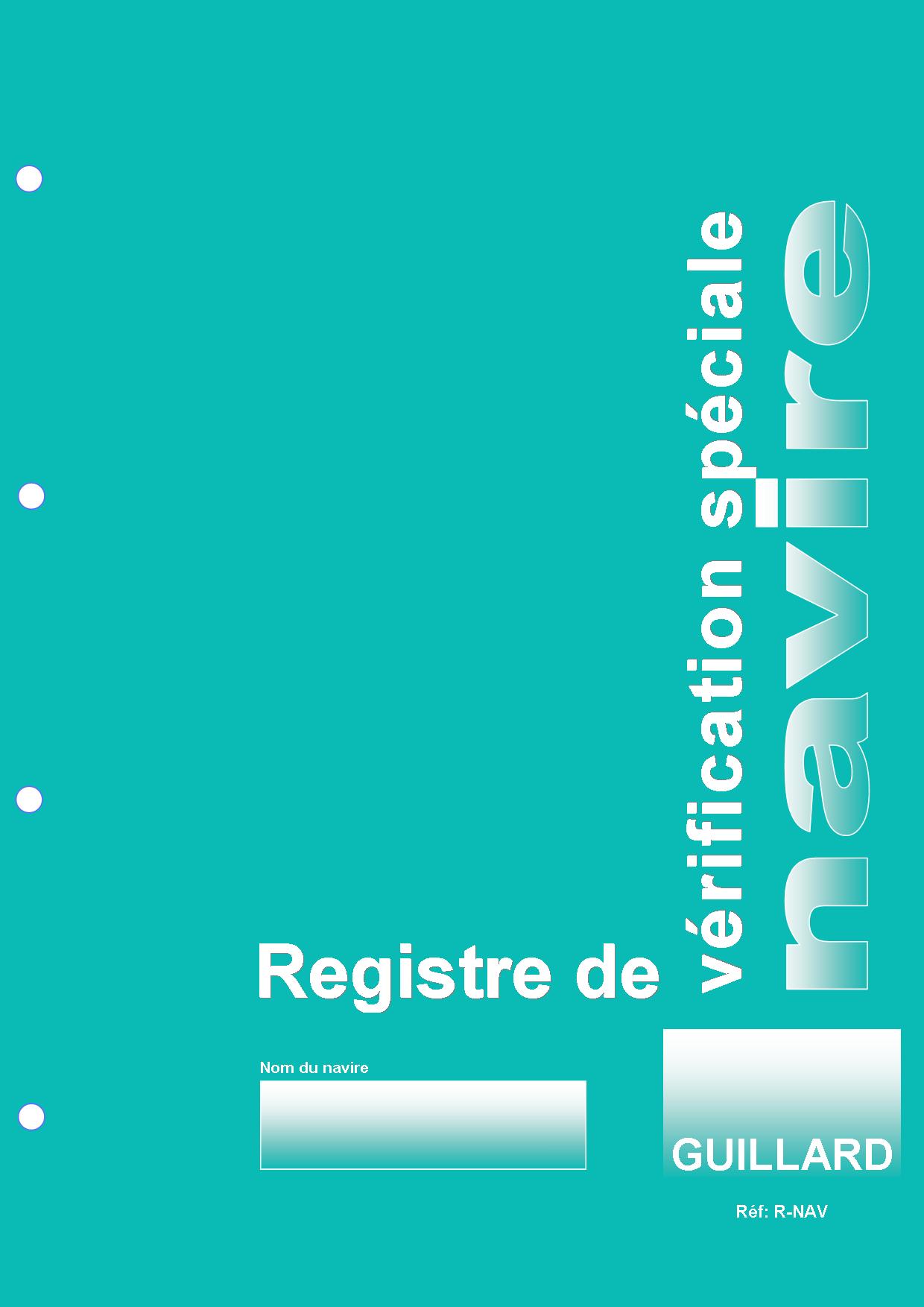 REGISTRE DE VERIFICATION SPECIALE DE NAVIRE -  R.NAV