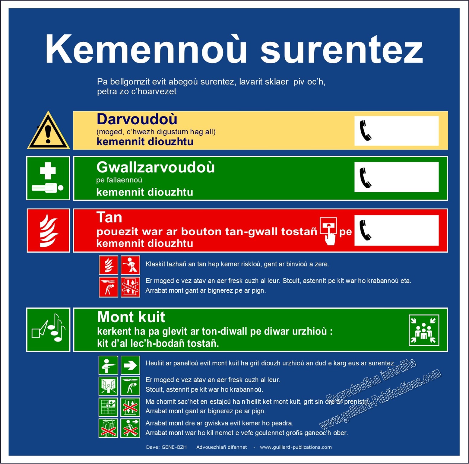 	. ERP et ERT - Panneau de consignes de securite en BRETON - GENE.BZH