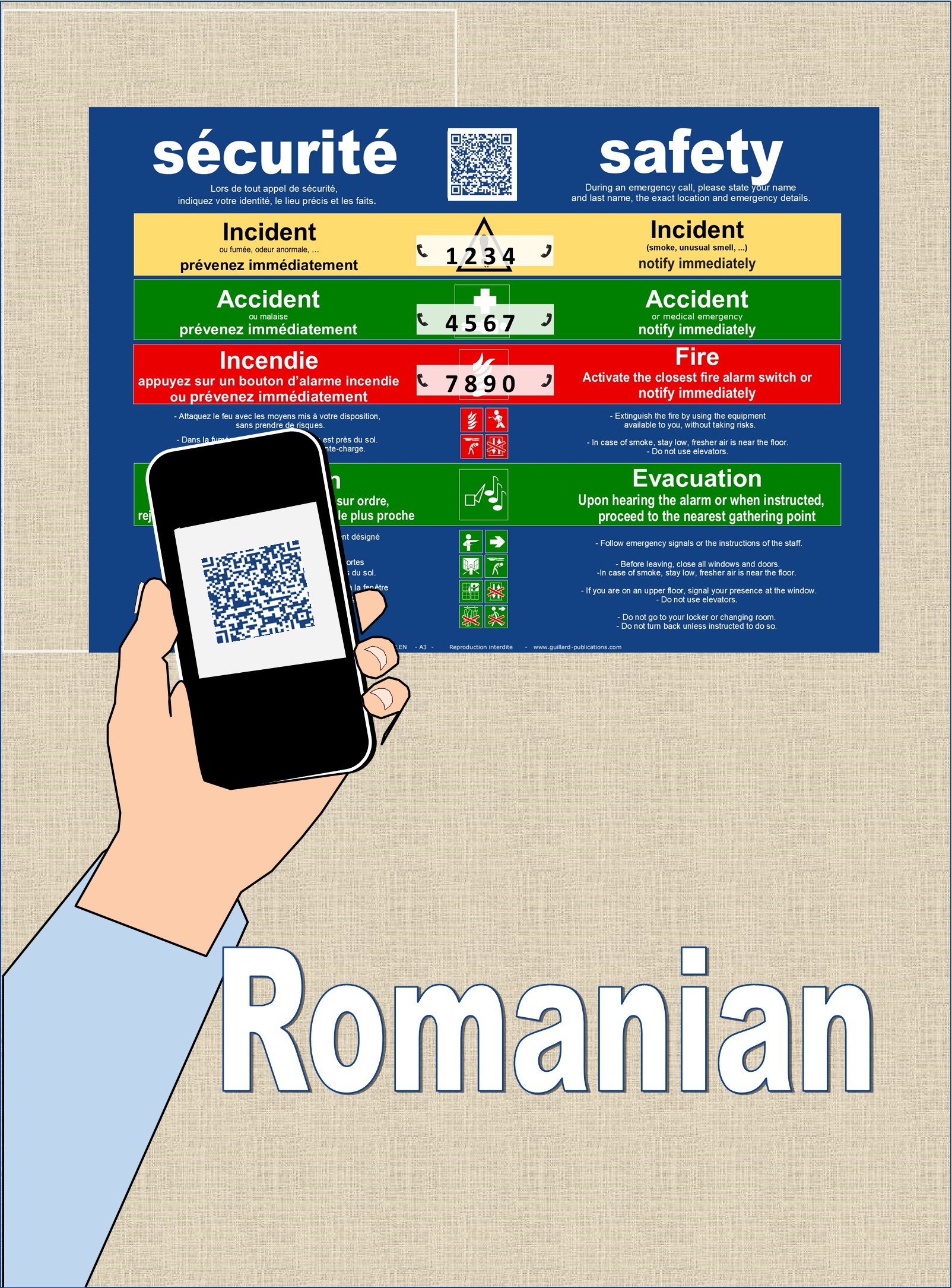 ... SECURITE - SAFETY . QR code + IA + ROUMAIN traduction
