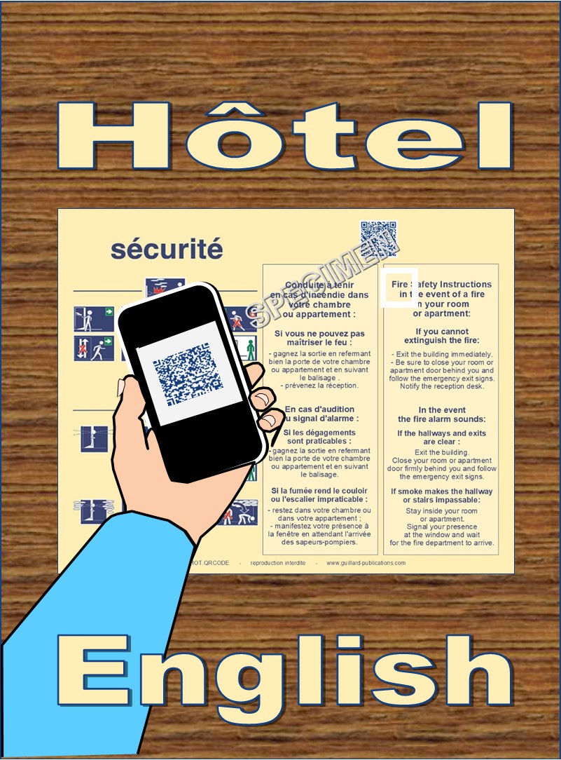 	... HOTEL CHAMBRE . QR code + IA + ANGLAIS traduction