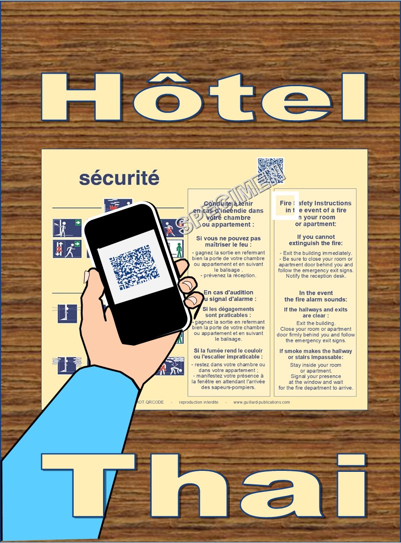 	... HOTEL CHAMBRE . QR code + IA + THAI traduction