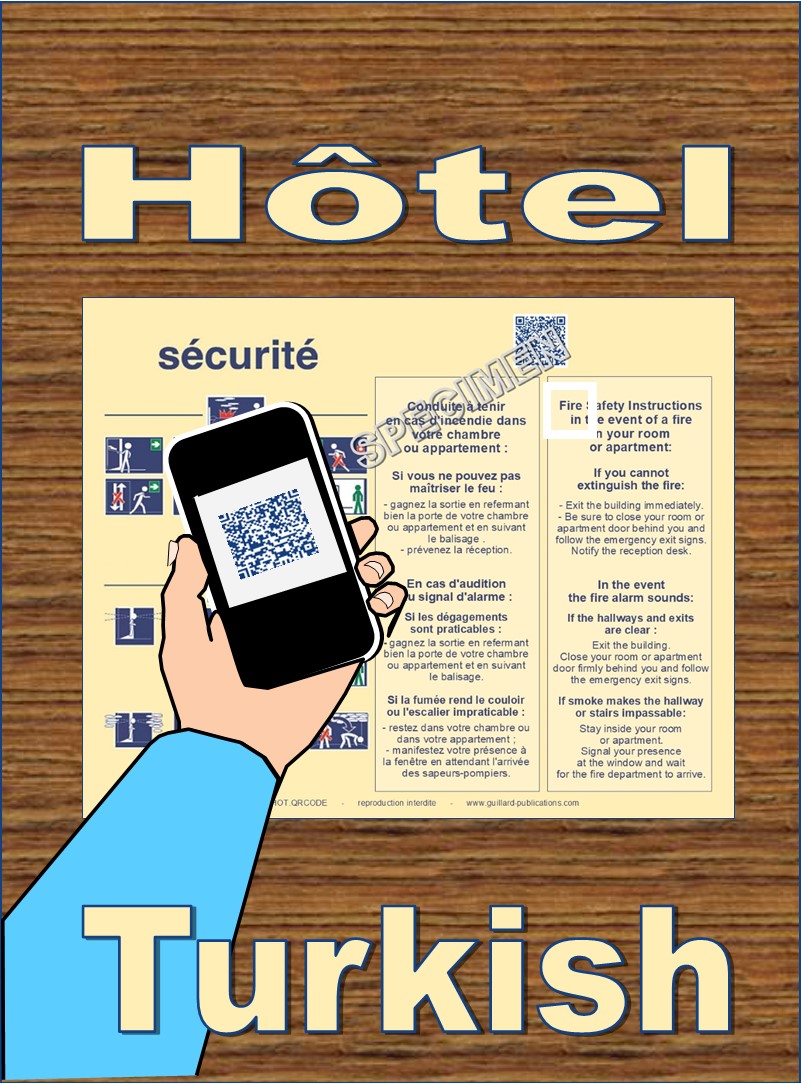 	... HOTEL CHAMBRE . QR code + IA + TURC traduction